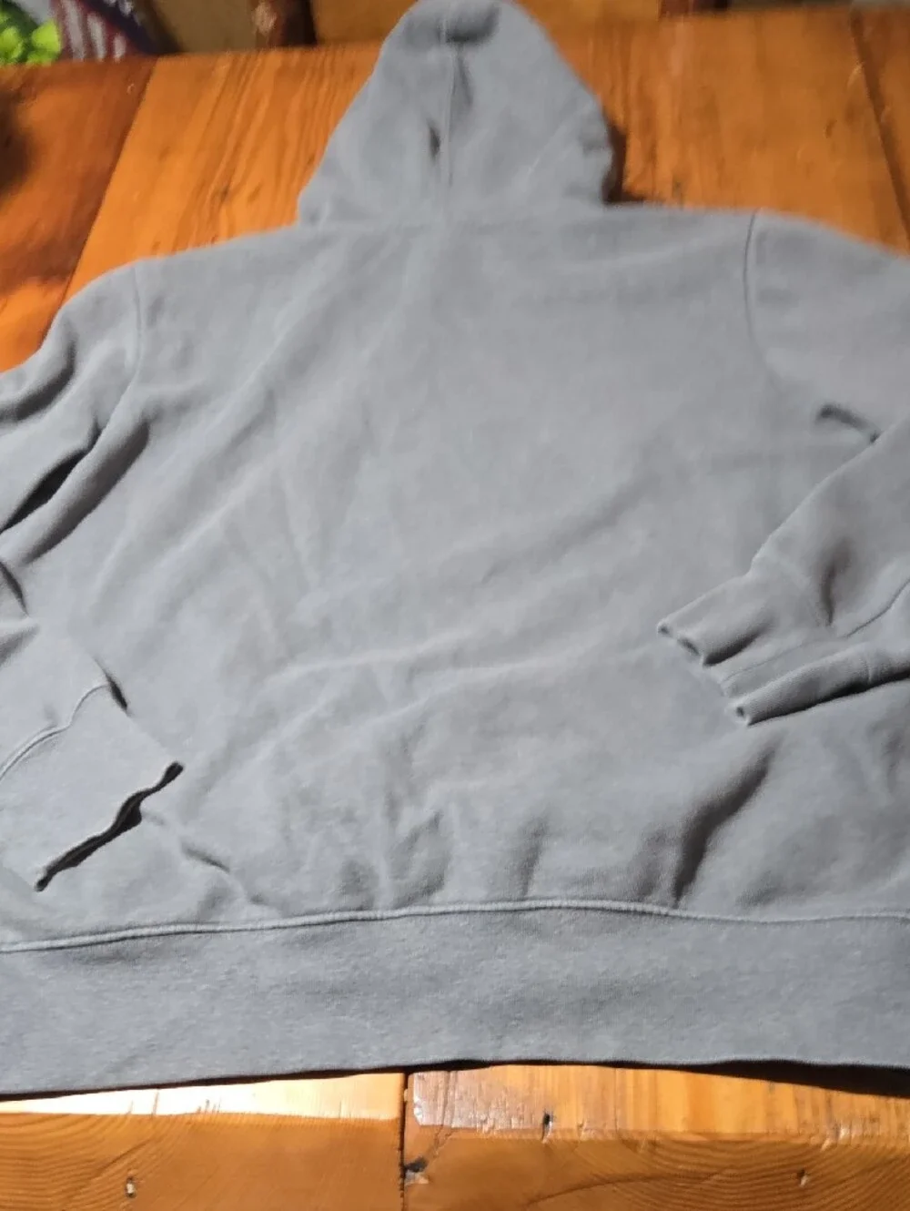 The North Face Men's Slate Gray Hoodie with Yellow Logo Accent Sz L